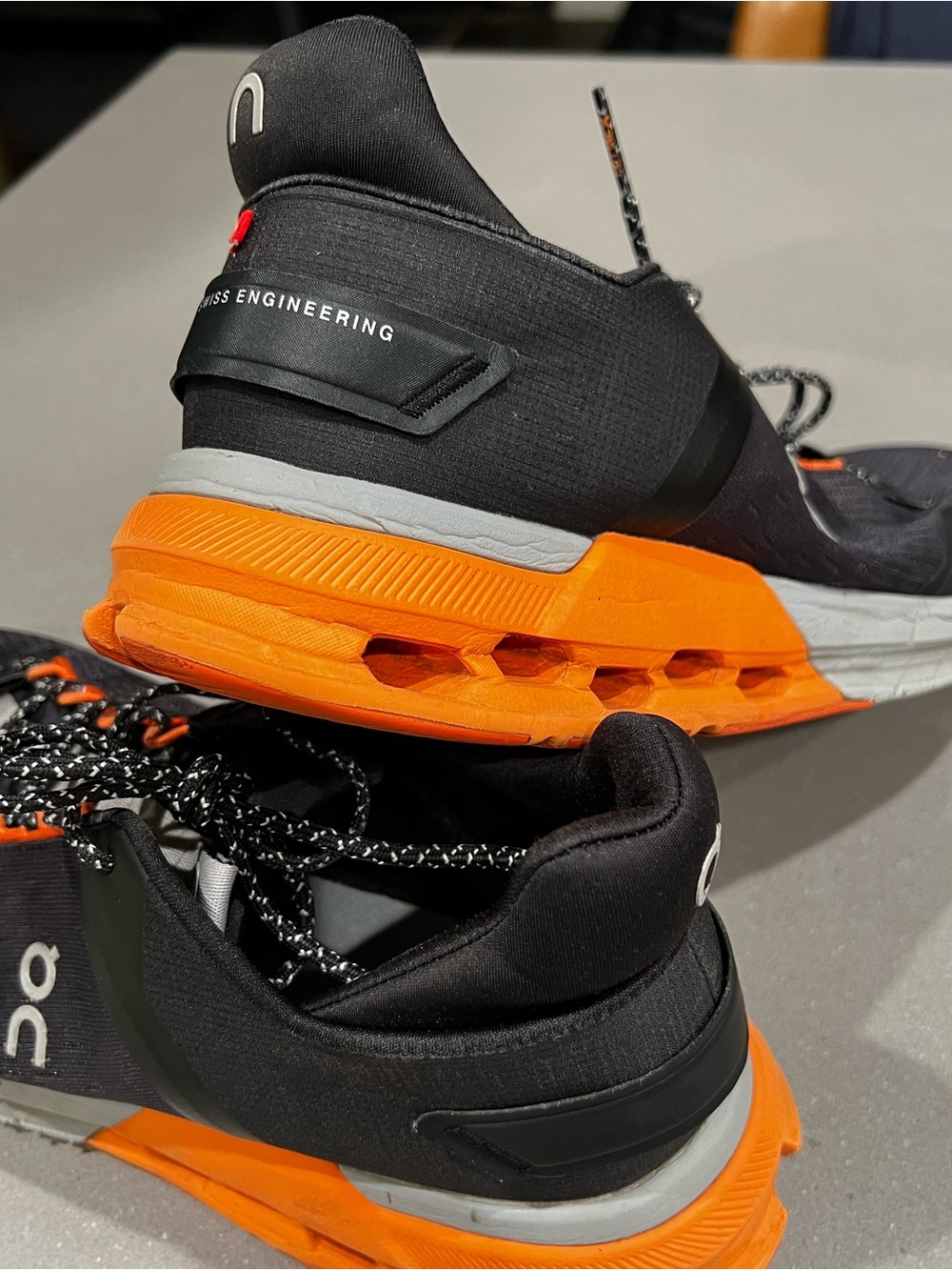 On Cloud Men's Black & Orange Running Shoes - Picture 9 of 13
